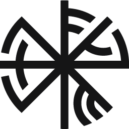 Tokt Film logo i svart uten bakgrunn. Logoen er inspirert av vegviser fra norrøn mytologi, og i kortkvistruner kan du lese navnet til firmaet.